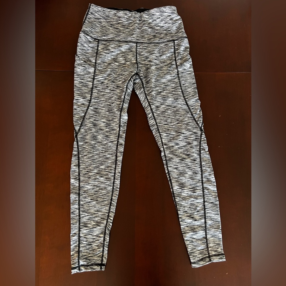 Side-Pocket Gray Spacedye Leggings Size Medium